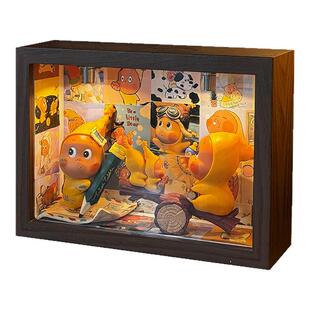星星人展示盒装饰夜灯摆件泡泡玛特123系列手办盲盒专用七寸相框