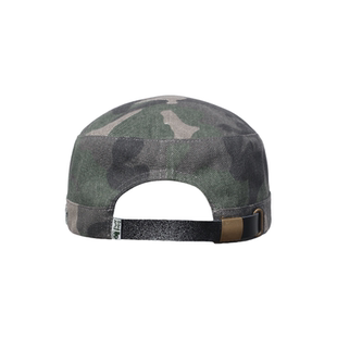 PuffFrog Camo Army Cap泡芙蛙刺绣线条雏菊迷彩弯檐水洗平顶帽