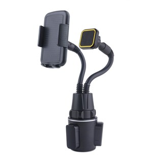 2024网红款车载手机导航视频双手机支架汽车水杯座固定夹360旋转