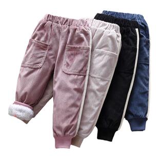 女童加绒裤子新款2026秋冬加厚保暖裤冬季儿童中童休闲运动卫裤