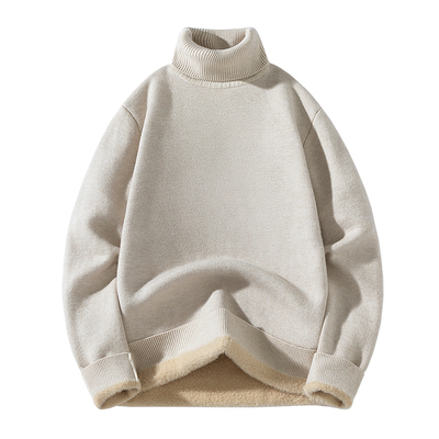 高领一体绒毛衣男款内搭针织打底