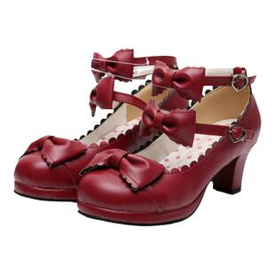 【戈特旋律】日常花边圆头蝴蝶结暗黑单纯手工原创小皮鞋lolita