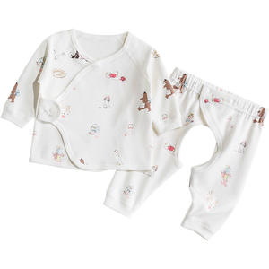 婴幼儿爬服家居服夏薄款棉小童幼童睡衣宝宝男宝女宝开档两件套装