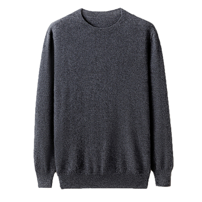 100%纯羊毛修身圆领套头针织衫