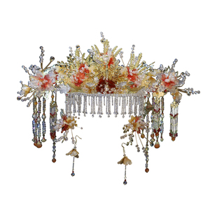 高端凤冠头饰女新娘新中式秀禾汉服发饰品额饰额链奢华大气原创