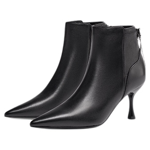 蹀愫冬两穿蝴蝶羊皮弹力靴尖头细高跟时装靴TA54720-12