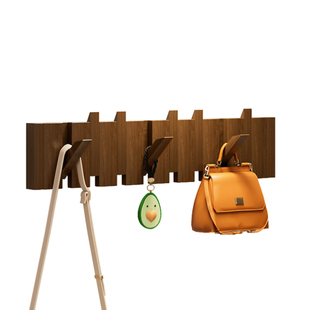 钢琴键挂衣架墙上壁挂入户玄关门口实木进门后置物挂钩卧室衣帽架