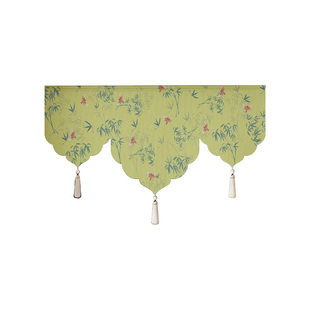 新中式门帘三角旗帘复古门楣短帘半截挂旗厨房家用遮挡帘高级感