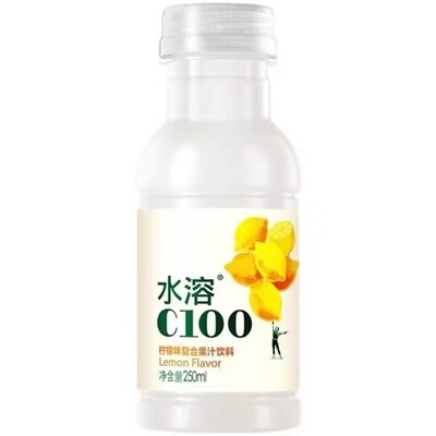 农夫山泉水溶C100果汁饮料柠檬柚子250ml*6瓶便携夏日饮品shm