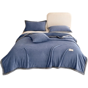 海澜之家加厚牛奶绒毯子盖毯珊瑚法兰绒毛毯冬季办公室宿舍午睡毯