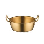 韩式304不锈钢餐碗小吃碗双耳碗金色餐碗薯条篮创意酱料碗泡面碗