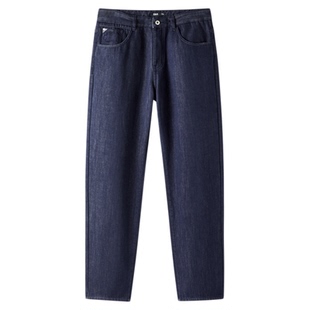 森马牛仔裤男冬加绒加厚保暖宽松直筒裤2025新款做旧复古百搭裤子