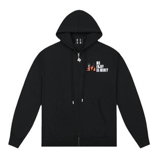 MEDM魔术贴开衫拉链连帽卫衣男女情侣春秋季美式休闲外套帽衫上衣