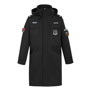 新款保安服冬装外套加厚大码上衣工作制服男防寒中长款棉袄套装女