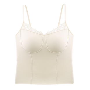 Kbra法式蕾丝保暖吊带背心女2025新款冬季内搭外穿带胸垫一体上衣