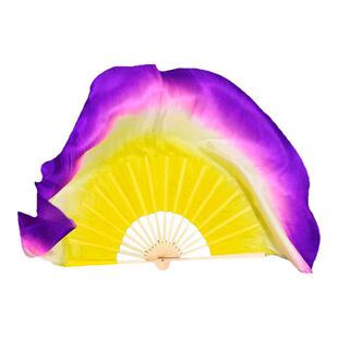扇子舞蹈扇梦蝶飞舞原版黄色白色紫色十八焕蝶双面真丝古典舞一对