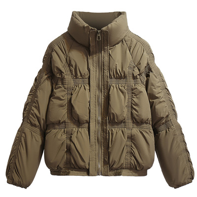 白色立领轻薄小款羽绒服女士2023