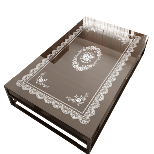 蕾丝印花桌垫pvc防水防油茶几垫高级感隔热桌面垫透明水晶板桌布