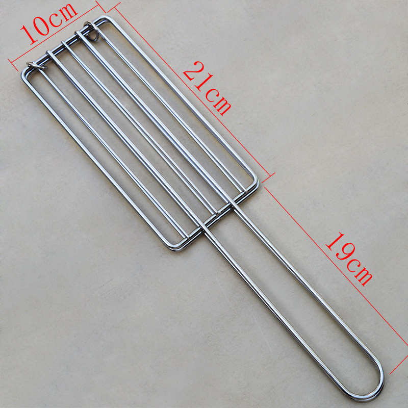 烧烤夹子网 烧烤架子拍子篦子纯不锈钢 烧烤网夹 烤鱼夹 烧烤配件