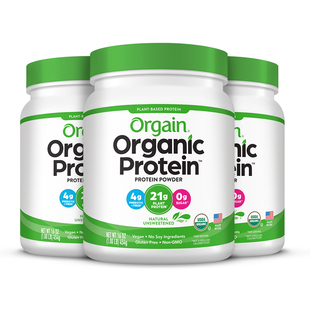 【囤货3罐】Orgain傲感有机植物豌豆蛋白粉全家营养补充囤货装