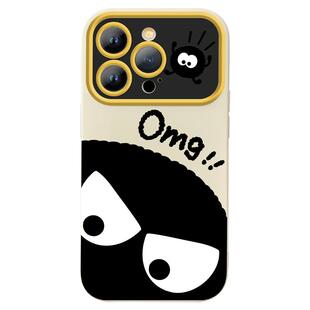 新款撞色大视窗适用13苹果14Pro手机壳iPhone13ProMax网红15卡通煤球12Plus保护套11情侣女14plus全包pm软壳