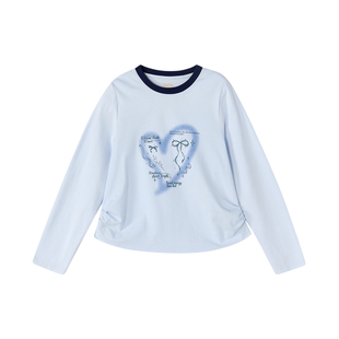 笛莎童装女童长袖T恤2026春装新款女大童儿童圆领上衣体恤薄春秋