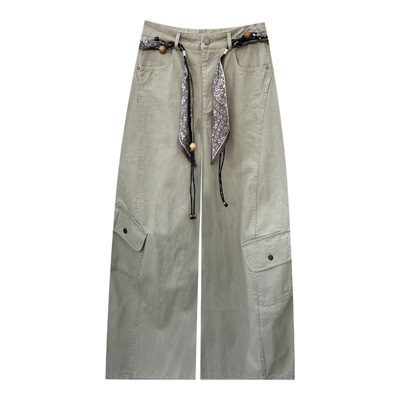 T-PLATFORM 2026早春新款韩系小众设计裤子潮流休闲裤配腰绳16021