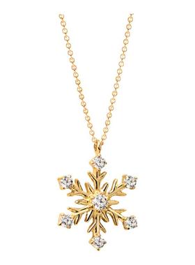 莫桑钻群镶雪花吊坠项链
