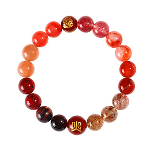 【杭州灵隐】五行多宝黄水晶五路财神手串补金水土木火招财手链