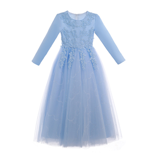 儿童小主持人高端表演礼服女童钢琴演奏演出服花童婚礼洋气公主裙