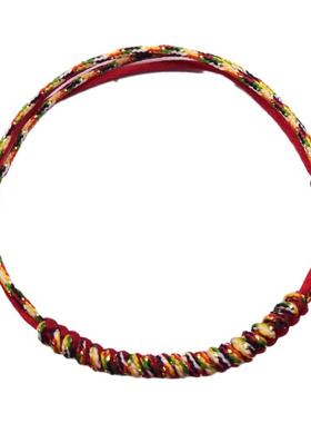 五彩红绳五色脚链金刚结编手链