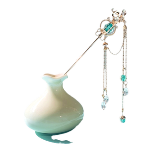 瑶遇见神鹿发簪流苏古风瑶瑶公主法杖簪子步摇头饰发饰汉服饰品