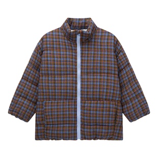 虾酱麻麻男童羽绒服冬季2026新款男孩格子衣服加厚保暖儿童装外套