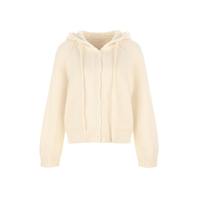 wanatry羊毛手工编织连帽开衫