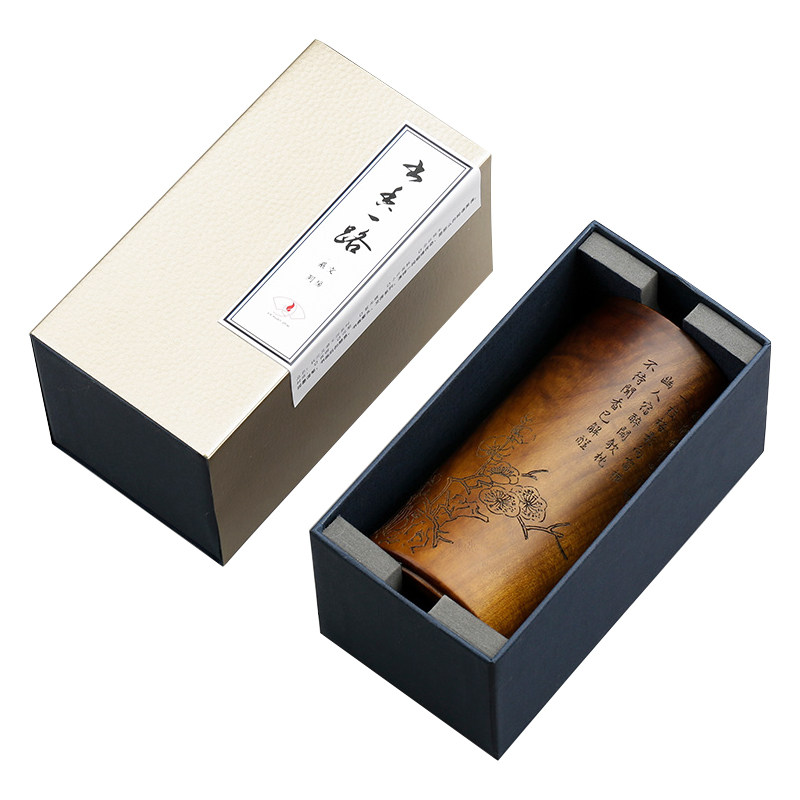 教师节礼物原木制实用刻字笔筒