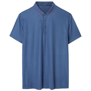 才子男装官方短袖高端polo衫男2024夏季新款撞色翻领修身中年t恤