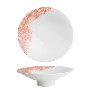 高脚深盘酒店凉菜盘子特色私房菜冷菜盘摆盘深盘高级会所创意餐具