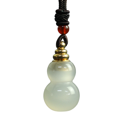 天然玛瑙玉空心小葫芦空心可打开装药丸香水瓶精油朱砂楞严咒吊坠