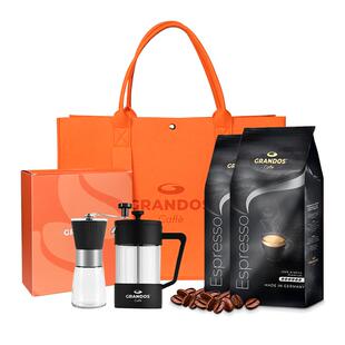 格兰特阿拉比卡咖啡豆德国进口中深度烘焙意式特浓1KG*2袋礼盒装