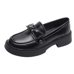 牛皮版~大码乐福鞋女款2026新款春秋英伦小皮鞋软底通勤职业单鞋
