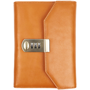 手工植鞣牛皮本真皮手账活页夹笔记本密码锁复古旅行日记本A5A6潮