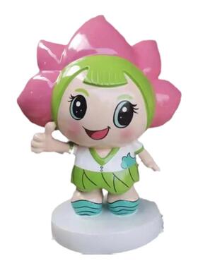 景区树脂花朵娃娃玻璃钢植物莲花IP形象卡通公仔雕塑定制莲藕玩偶