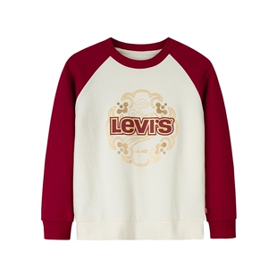 【新年马年】李维斯男童红色卫衣连帽儿童套头衫2026拜年过年衣服