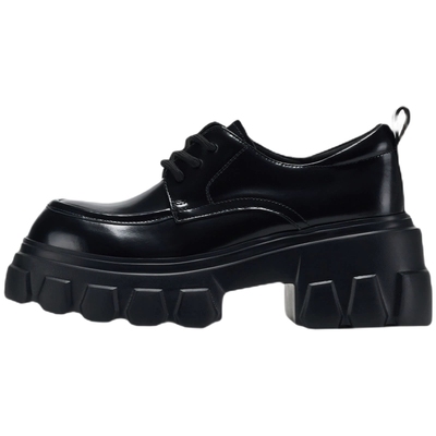 RosaBianca黑色厚底乐福鞋