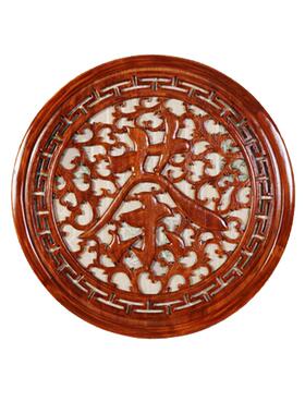 福字沙发背景墙装饰画东阳木雕