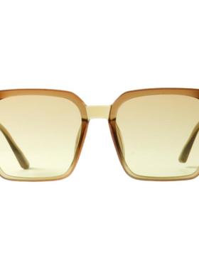 韩版小众方形大框落日色太阳眼镜