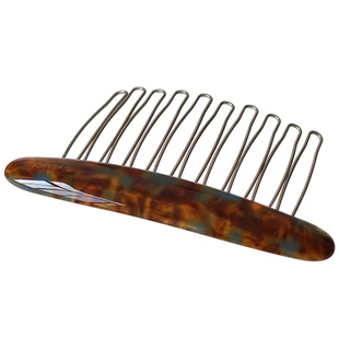 川野大理石纹铁齿发梳简约质感头顶后脑勺碎发倒插梳发夹头饰发卡