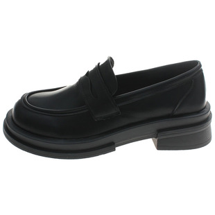 日系小皮鞋女2024春秋新款英伦风黑色厚底乐福鞋加绒jk制服单鞋子