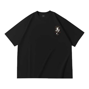 中国风印花宽松短袖T恤男女夏季新款国潮个性圆领半袖潮流红上衣