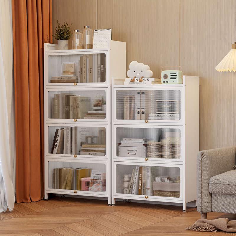 钢制防尘书柜书架落地带门家用客厅儿童靠墙收纳翻门置物架储物柜